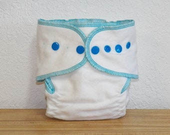 Fitted Small Cloth Diaper- 6 to 12 pounds- Basic Bright Blue- (Inv #17069)