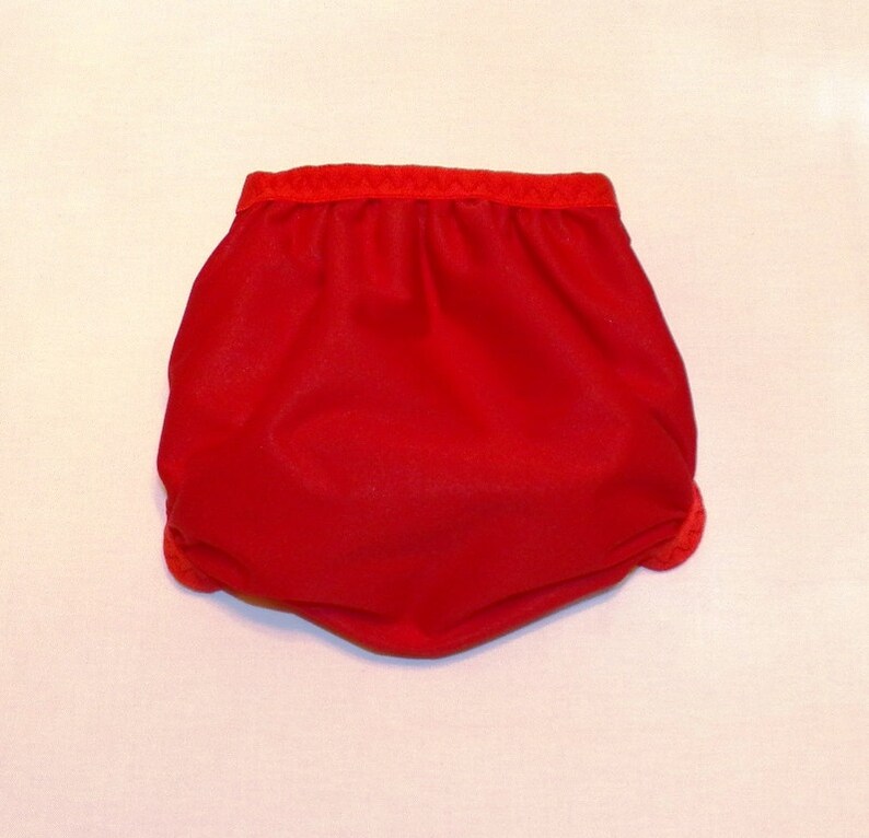 Newborn PUL Diaper Cover with Leg Gussets 4 to 9 pounds Red 20007 image 2