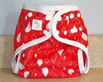 Large PUL Diaper Cover with Leg Gussets- 20 to 30 pounds- Raindrops- 23015