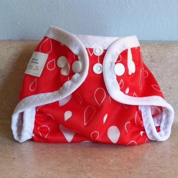 Preemie PUL Diaper Cover with Leg Gussets- 2 to 5 pounds- Raindrops (Inv # 26000)