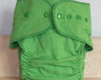 Fitted Large Cloth Diaper- 20 to 30 lbs- Kelly Green- 19004