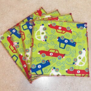 Cloth Wipes, Baby Wipes, Family Cloth, Wash Cloths, Zero Waste- Vehicles- Set of 15- 15018