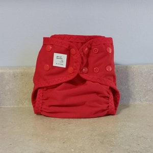 Medium PUL Diaper Cover with Leg Gussets 10 to 20 pounds Red 22017 image 1