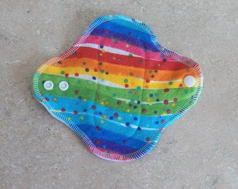 6" Rainbow Cloth Pads, Zero Waste, Reusable Menstrual Pads, Sanitary, Washable, Waterproof, Leak-proof, Mama, Period (#52000)