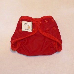 Newborn PUL Diaper Cover with Leg Gussets 4 to 9 pounds Red 20007 image 1