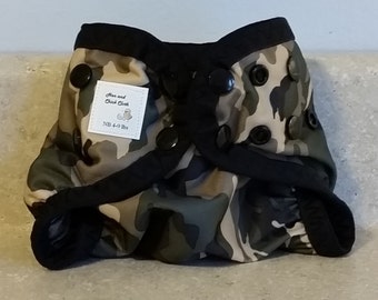 Newborn PUL Diaper Cover with Leg Gussets- 4 to 9 pounds- Camo- 20001