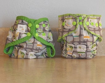 Newborn Cloth Diaper & Diaper Cover Set-  4 to 9 pounds- Bug Jars- 29060