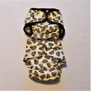 Monkeys- Fitted Medium Cloth Diaper and Cover Set- 10 to 20 lbs- RTS, Washable, Reusable, Eco Friendly, Waterproof (Inv #51010)