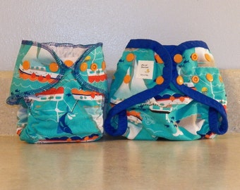 Newborn Cloth Diaper & Diaper Cover Set-  4 to 9 pounds- Moby Dick- 29052