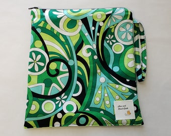 Medium Wetbag- Green Swirls- 3031