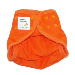 Cubierta pequeña del pañal PUL con refuerzos de pierna- 6 a 12 libras- naranja- 21013