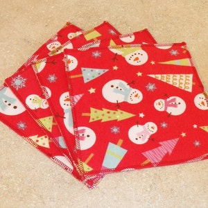 Cloth Wipes, Baby Wipes, Family Cloth, Wash Cloths, Zero Waste- Christmas Print- Set of 10- 15001