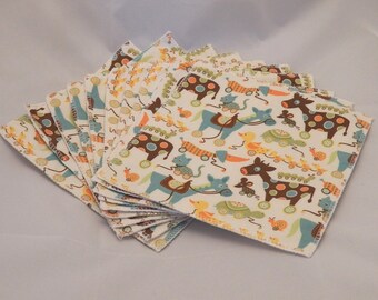 Cloth Wipes, Baby Wipes, Family Cloth, Wash Cloths, Zero Waste- Pull Toys- Set of 10- 15034