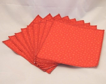 Cloth Wipes, Baby Wipes, Family Cloth, Wash Cloths, Zero Waste- Red Stars- Set of 9- 15033