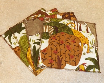 Cloth Wipes, Baby Wipes, Family Cloth, Wash Cloths, Zero Waste- Jungle- Set of 10- 15027