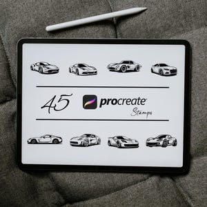 Procreate Sports Car Brush Stamps: Vehicle Clipart (Digital Download)