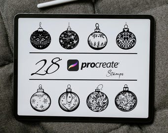 Christmas Ball Procreate Stamps: Ornament Brush Set (Digital Download)