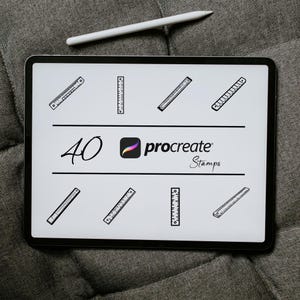 Ruler Procreate Stamp Brush Set: Student & Tattoo Design
