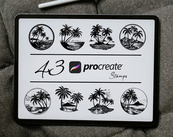 Hawaii Beach Procreate Stamps: Tropical Island Brush Set (Digital Download)