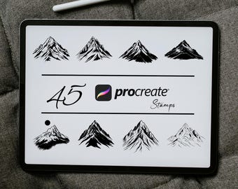 Mountain Procreate Stamps: Landscape Brush Set (Digital Download)