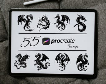 Dragon Procreate Stamps: Brush Set for iPad (PDF)