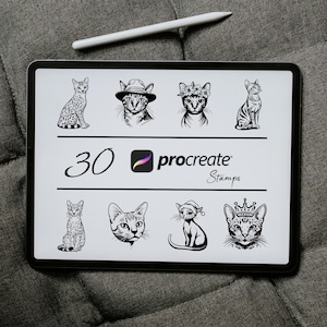Ocicat Procreate Stamps | Procreate Cute Cats, Cat Breed Procreate Brush, Procreate Kitten Brush, Cat Tattoo Stamp, Cute Kitty Stamp Brushes