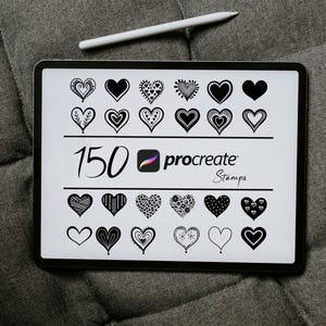 Heart Procreate Stamps: Love Brushes Pack for iPad (Digital Download)