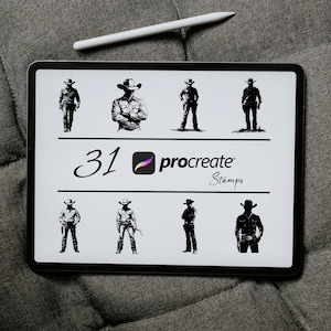 Cowboy Procreate Stamp and Brushes, Western Cowboy Procreate Stamp, Cowboy Hat  Brushes, Wild West Cowboy Stamps for Procreate, Cowboy Pack