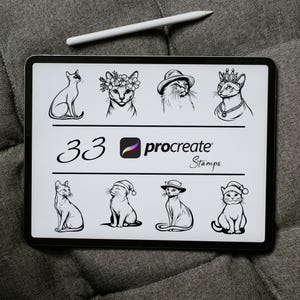 Arabian Mau Cat Procreate Stamps | Cute Cats Stamp, Cat Breed Procreate, Procreate Kitten Brush, Cat Tattoo Stamp, Cute Kitty Stamps Brushes