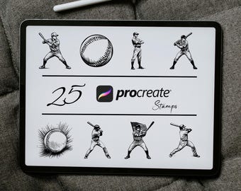 Baseball Procreate Stamps: Sports Brush Set (Digital Download)