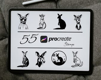 Kangaroo Procreate Stamps: Australian Wildlife Digital Brushes (PDF)