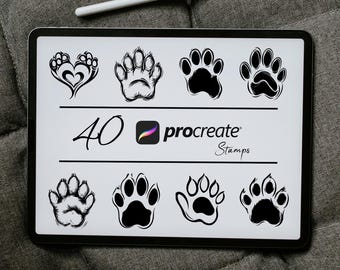 Dog Paw Procreate Stamps: Animal Brush Pack (Digital Download)