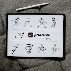 Basketball Procreate Stamps, Procreate Sports Brushes, Procreate Tattoo Stamp, Basketball Tattoo Stamps, Procreate Basketball Brushes Bundle