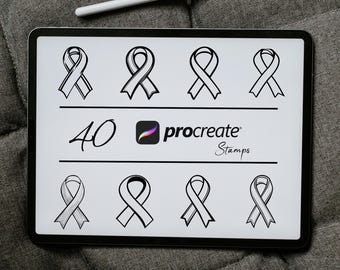 Awareness Ribbon Procreate Stamp Brush Pack (Digital Download)