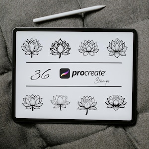 Lotus Flower Procreate Stamps: Botanical iPad Brushes (Digital Download)
