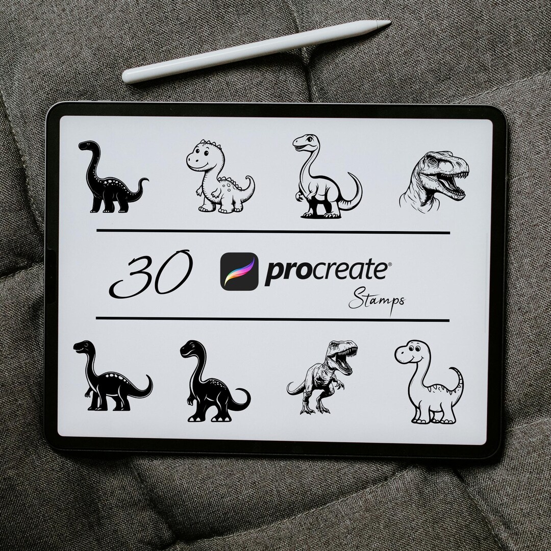 Dinosaur Procreate Stamps: T-rex Brush Set (digital Download) - Etsy