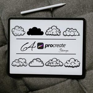 Clouds Procreate Stamps, Clouds Brushes, Stamp Brushes, Clouds Brush Stamps, Procreate Nature, Weather Stamp Brushes, Rain Procreate Stamps