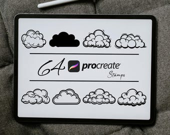 Clouds Procreate Stamps: Weather Brush Set (Digital Download)