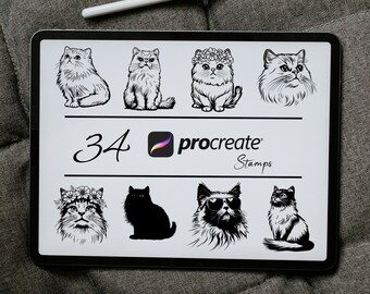 Persian Cat Procreate Stamps | Kitten Brushes (Digital Download)