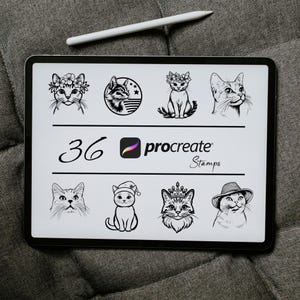Aphrodite Shorthair Cat Procreate Stamps | Cute Cats Stamp, Cat Breed Procreate, Procreate Kitten Brush, Cat Tattoo Stamp, Cute Kitty Stamps