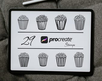 Popcorn Procreate Stamps: Vintage Snack Brushes (Digital Download)