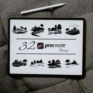 Farm Procreate Stamp Set | Architecture Procreate Brushes | Farm Procreate | Farmhouse Procreate | Farm Barn Procreate Stamp | Farm Brushes