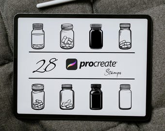 Pill Bottle Procreate Stamps: Jar Brush Bundle (Digital Download)