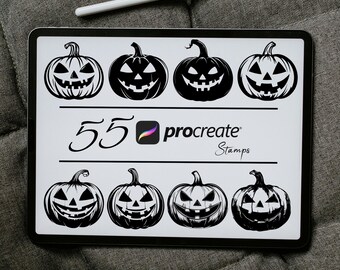 Halloween Pumpkin Procreate Stamps: Brush Set (PDF Pattern)