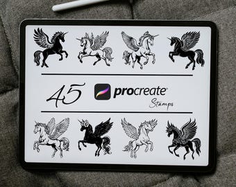 Pegasus Procreate Stamps: Mystical Winged Horse Brush Pack