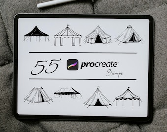 Procreate Tent Stamps: Outdoor Event & Wedding Designs (Digital Download)
