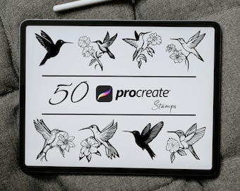 Hummingbird Procreate Stamps: Tattoo & Art Brushes (PDF)