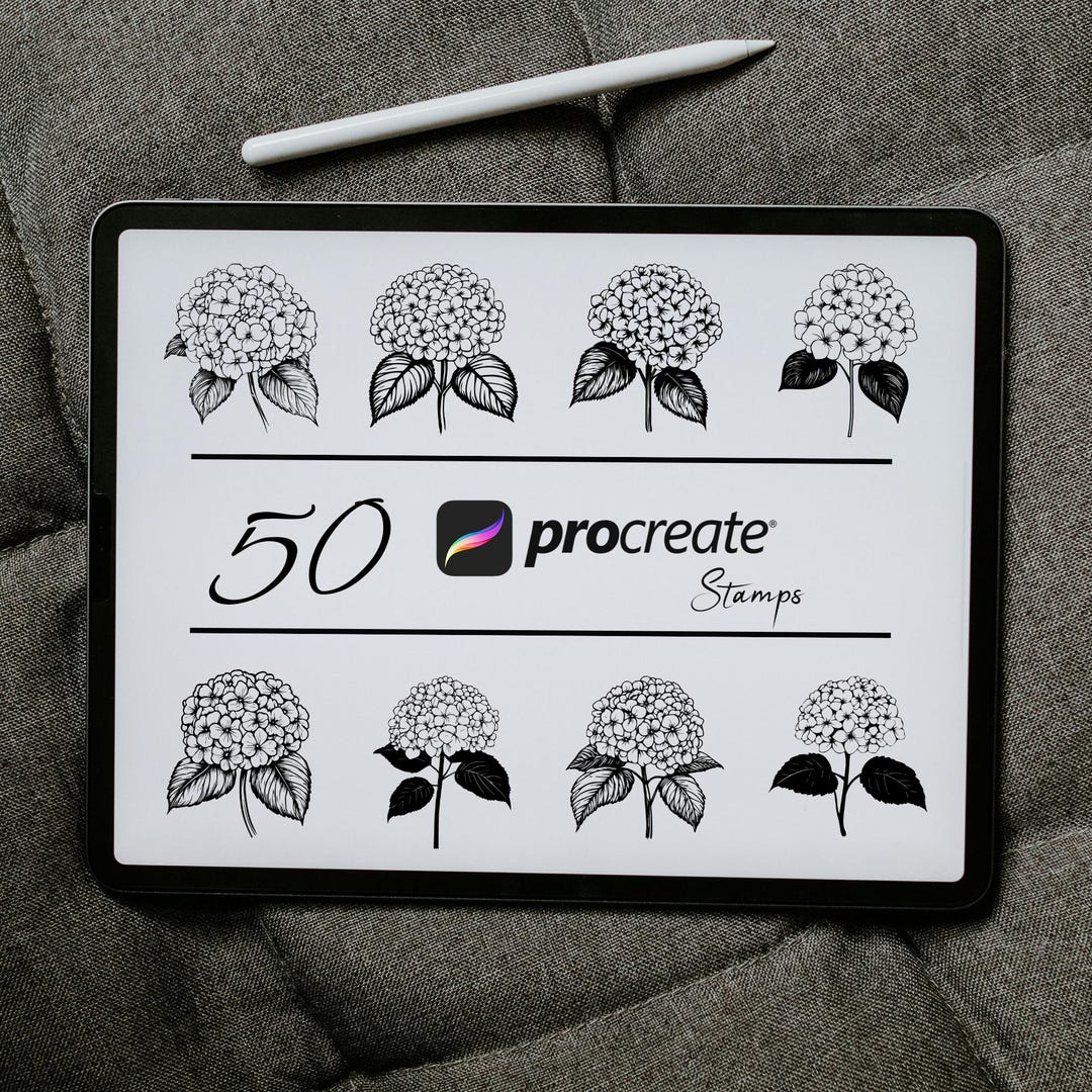 Hydrangea Procreate Stamps, Hydrangea Brush for Procreate, Hydrangea ...