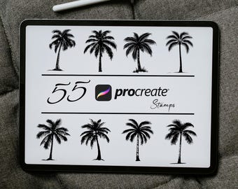 Palm Tree Procreate Stamps: Tattoo & Art Brushes for iPad (Digital Download)