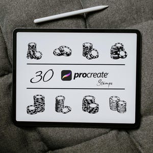 Poker Chips Procreate Stamps: Casino Tattoo Brush Set (Digital Download)